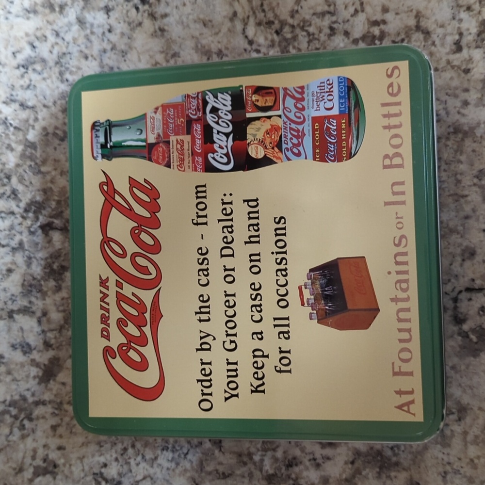 Vintage Tin Can Coca-Cola Tin Box 8.5 x 8.5 - great condition